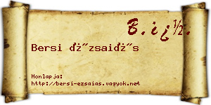 Bersi Ézsaiás névjegykártya